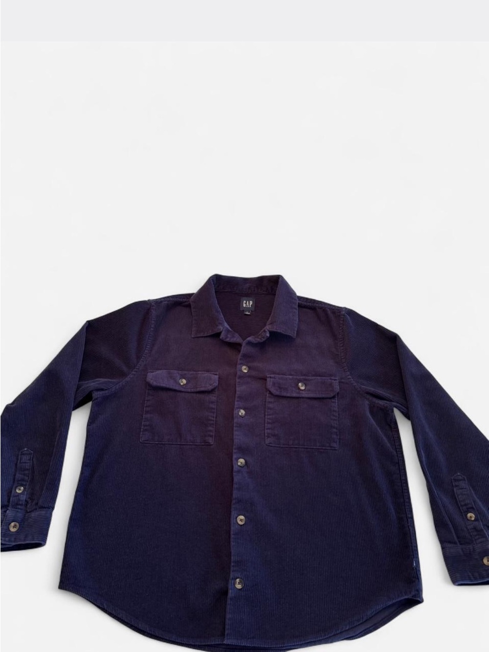 Gap Men’s Navy Blue Corduroy Button-Up Shirt Size Large